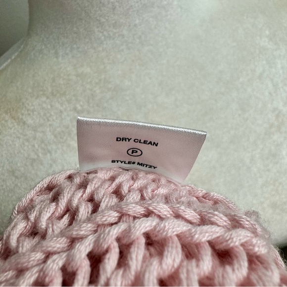 Sablyn Mitzy Pullover Crewneck Cable Knit Distressed Sweater Light Pink XS - Picture 8 of 12